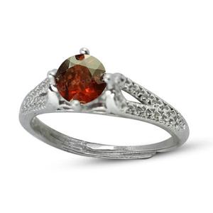 Anillo Ajustable con Gema de Granate Hessonita AAA para Mujeres y Niñas - Product Image 2
