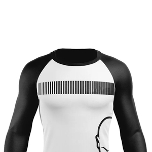 Rashguard pour homme à séchage rapide, respirant et confortable, couleur unie, manches longues, vêtements de fitness en polyester/nylon - Product Image 3