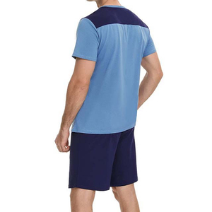 2025 gros hommes haute rue été survêtement respirant coton col rond manches courtes T-Shirts Shorts ensembles couleur unie - Product Image 2