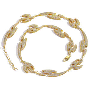 สร้อยคอแฟชั่นฮิปฮอปแบบคิวบาลิงค์ ชุบทอง ประดับเพชรโมอิสซาไนต์ เครื่องประดับบุคลิกภาพ สำหรับผู้ชายและผู้หญิง - Product Image 6