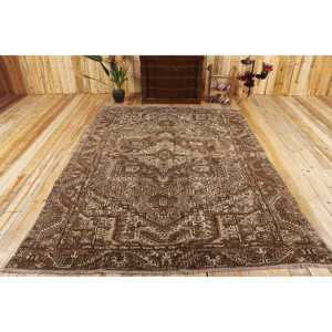 7,7x9,7 ft Turkish Rug, Vintage Oversize Rug, <b>Brown</b> Beige Camouflage Rug - Product Image 1