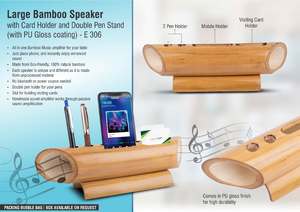 Customized Promotional Luxury Design Office Desk Bamboo Speaker Pen and Phone Stand Bamboo Tumbler Bamboo Music Amplifier - Product Image 3