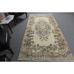 พรมขนสัตว์สีเบจสีเขียวคลาสสิกขนาด4.4x9ฟุตลายแบบตุรกีเย็บปะติดสำหรับห้องนั่งเล่นข้างเตียงวัยรุ่นยางพาราหนุนหลัง - Product Image 3