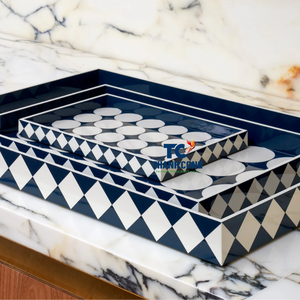 PLATEAU LAQUE fait main pour décor de salle à manger rustique fabriqué au Vietnam avec des plateaux décoratifs en laque vietnamienne authentiques Design - Product Image 3