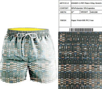 Short de bain extensible biologique à séchage rapide personnalisé avec tissus tissés à motifs enduits pour un design de maillot de bain personnalisé