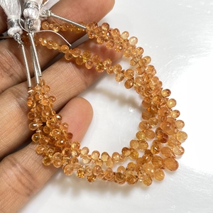 Spessartine Granate Faceted Tiny Teardrop Shape Briolette Beads Fanta Granate Cuentas de piedras preciosas a precio mayorista - Product Image 4