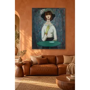 Fida Pelle berg Femme avec chapeau, impression sur toile - Product Image 4