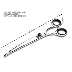 Tijeras de Peluquería Canina Curvas de Acero Inoxidable 440c de Calidad Profesional OEM con Tornillo Ajustable, Filo Afilado - Product Image 5