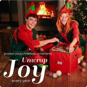 Bolsa de Almacenamiento para Adornos Navideños Grande, con Capacidad para hasta 64 Adornos, Diseño Multifuncional con Divisores Ajustables, Cierre de Cremallera y Asas Dobles - Product Image 2