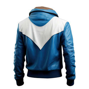 Veste en cuir de vachette de haute qualité pour homme, hiver, toile imperméable, capuche, design personnalisé, prix d'usine OEM, doublure, style moto - Product Image 2