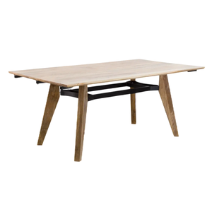 Asia Solid Mango Wooden Rectangular Shape Vintage Style Wood Legs Extension Feature Modern Industrial Dining Wide Dining <b>Table</b> - Product Image 1