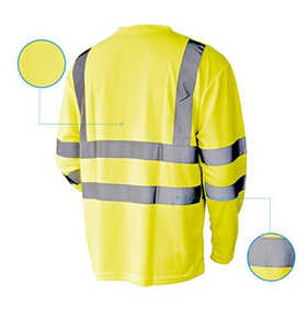<b>Hi</b> <b>Vis</b> <b>T</b> <b>Shirt</b> ANSI Class 3 Reflective Safety Quick Dry Short Long Sleeve High Visibility Clothing - Product Image 4