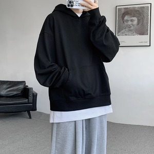 เสื้อฮู้ดโอเวอร์ไซส์ของผู้ชายแบบลำลองผ้าคอตตอนเทอร์รี่ฝรั่งเศษ100% พร้อมพิมพ์โลโก้บนหน้าจอแบบกำหนดเองย้อมสีธรรมดา - Product Image 2