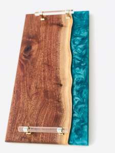 Plateau de service en bois de résine personnalisé pour servir les fruits nouveau plateau en bois dernier plateau de nourriture pour servir la nourriture dernier plat de service en bois - Product Image 4