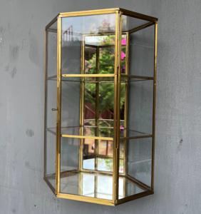 Decorative wall Mirror Shelve made with brass glass & mirror used for <b>home</b> decor showcase & <b>storage</b> Supplier from India - Product Image 1