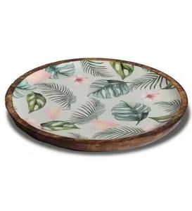 Plateau de service carré en bambou, plat poli avec poignées, pour usage décoratif à la maison - Product Image 5