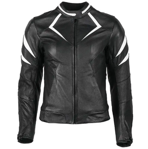 Chaqueta de cuero negro/blanco para mujer - Product Image 1