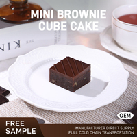 Mini Brownie Rond au Fromage Léger, Saveurs Chocolat & Café, Emballage Boîte, Congelé