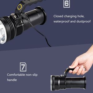 <span class=keywords><strong>Linterna</strong></span> <span class=keywords><strong>LED</strong></span> Recargable USB de 300 Lúmenes, Resistente al Agua IPX4, Potente, con Batería 18650, Luz de Búsqueda, Foco - Product Image 5