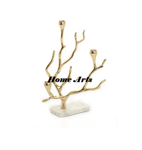 Bougeoir en fer couleur or fait à la main avec base en marbre blanc Vaisselle Bougeoir à bougie chauffe-plat à un prix attractif - Product Image 4