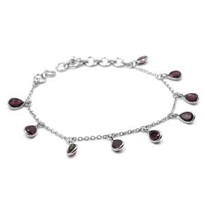 Minimalista delicado Esmeralda granate lágrima pulsera de cuentas ajustable boda joyería regalo artículo - Product Image 3