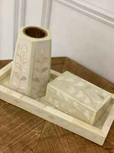 Ensemble de brûleur à bakhoor aromatique en résine nacre pour les cadeaux du Ramadan et de l'Aïd, design du Moyen-Orient par Craft Emporium Exports - Product Image 2