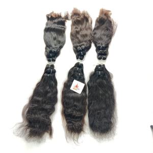 Vente en gros d'extensions de cheveux humains bruts 100% indiens de couleur naturelle pour femmes noires à cuticule alignée Remy Deep Waves pour femmes - Product Image 1