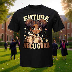 Maglietta Promozionale per Bambini con Scritta 'Future HBCU Grad' per Ragazze Afroamericane in Via di Laurea - Product Image 3