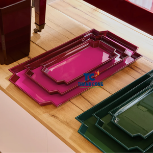 Le fabricant de plateaux laqués du Vietnam offre un plateau en laque teintée en gros de haute qualité meilleur prix service d'expédition rapide OEM - Product Image 2