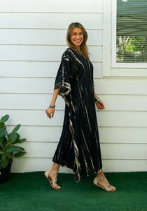 Vestido de algodón de verano para mujer con bordado floral, diseño de moda y decoración de botones, Top transpirable de manga larga para mujer - Product Image 3