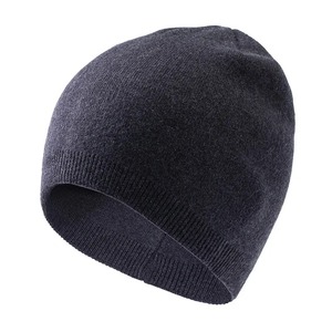 Unisex <b>100</b>% Pure <b>Cashmere</b> Heather Two-Tone Mix <b>Yarn</b> Beanie Knit Trawler Fisherman's Hat Women Winter Warm Bonnet Dockers Hat Men - Product Image 2