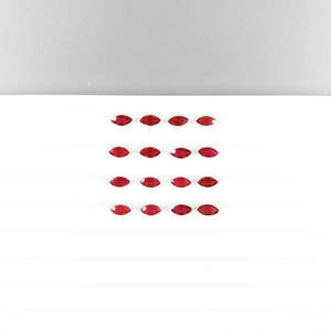 Pierre précieuse naturelle de type rubis de Bangkok, créée en laboratoire, taille marquise 2,5x5mm et 3x6mm, grenat rouge, matière synthétique traitée thermiquement - Product Image 3