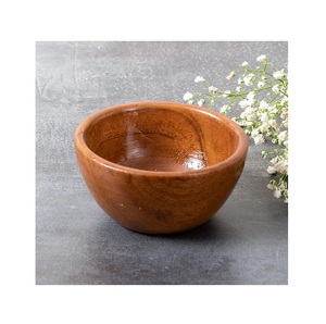 Hot Selling Handmade Acacia Wood Salad Bowl Enamel <b>Sticker</b> New Antique Home Decorative Fruit Serving Bowl for Dessert Carton - Product Image 6