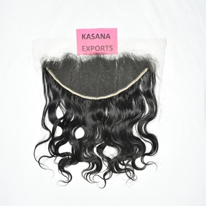 Extensions de cheveux humains de qualité supérieure Temple Indian, 13x6 HD Frontal Lace, couleur naturelle, cheveux noirs pour femmes, vague profonde, longueur étirée de 22 pouces - Product Image 1