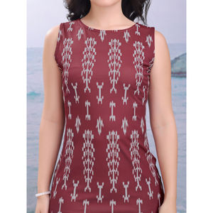 Vestido Maxi ajustado de mezcla de algodón para mujer, sin mangas, cuello redondo, estampado Floral, longitud, ajuste relajado, ropa cómoda y elegante de verano - Product Image 2