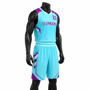 Uniformes de Baloncesto Transpirables de Primera Calidad, Color Personalizado, 100% Poliéster, en Venta - Product Image 3