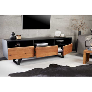 Live edge nouveaux meubles faits à la main en manguier massif armoire de rangement en bois de manguier dans un buffet d'usine de style rustique indien pour la cuisine - Product Image 2