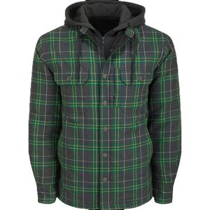 Wholesale <b>Flannel</b> Shirt Hoodie <b>Mens</b> Long Sleeve Casual Outdoor Hooded Plaid Shirt <b>Jacket</b> With OEM Logo Factory Direct Supply - Product Image 1