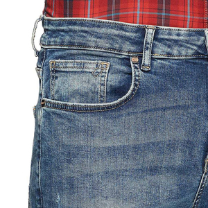 Service OEM Pantalon en jean droit décontracté de haute qualité pour hommes, bleu délavé, confortable et respirant, coupe personnalisée - Product Image 3