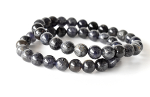 Best Selling Attractive Iolite 8mm Round <b>Beaded</b> <b>Bracelet</b> for Meditation Classic Lovers Style Anniversary Occasion - Product Image 1