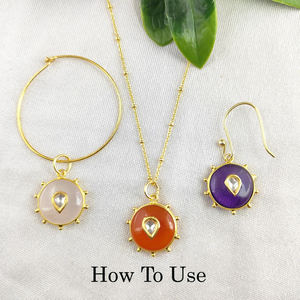 Indian Polki CZ Fancy Bezel Set Colgante Oro Vermeil 925 Plata de ley Hecho a mano Minakari Work Joyería de plata de moda para mujer - Product Image 1