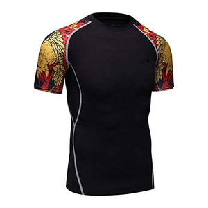 เสื้อรัดกล้ามเนื้อสำหรับผู้ชาย BJJ ปี 2026 ขายส่ง พิมพ์ลายด้วยความร้อน ระบายอากาศได้ดี ป้องกันแบคทีเรีย UPF50+ เป็นมิตรกับสิ่งแวดล้อม ผลิตจากโพลีเอสเตอร์/ไนลอน 160 กรัม - Product Image 5
