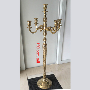 Metal 5 Arms Gold <b>Candelabra</b> for Wedding Decoration Handmade Latest Arrival Design Crystal <b>Candelabra</b> Home and Party Decoration - Product Image 2