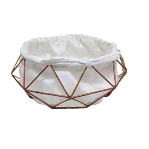 Classic Decorative Iron Cloth <b>Storage</b> <b>Basket</b> in Round Shape Peach Finished for Tabletop & Kitchen Fruit <b>Storage</b> <b>Basket</b> - Product Image 1