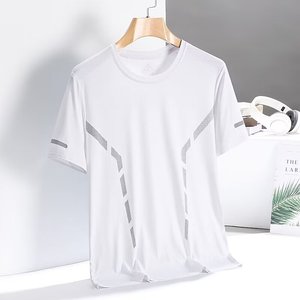 T-Shirt Sportiva Estiva Leggera da <span class=keywords><strong>Uomo</strong></span> a Maniche Corte in Fibra di Latte ad Asciugatura Rapida con Stampa o Ricamo del Logo Personalizzato OEM - Product Image 5