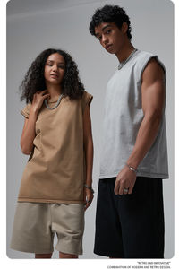 Sin mangas de punto transpirable Fitness Wear entrenamiento hombres gimnasio camiseta sin mangas logotipo personalizado algodón correr camiseta músculo Atlético camisas - Product Image 5