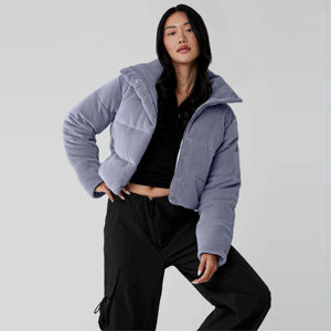 Chaqueta acolchada: chaqueta ligera y cálida con cierre de cremallera, perfecta para capas con cuello vuelto, chaqueta de mujer - Product Image 1