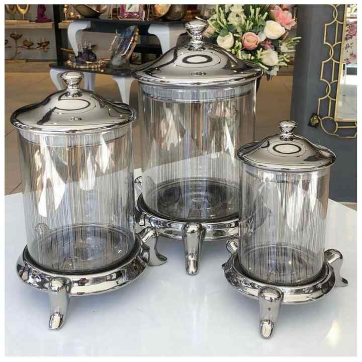Vacuum Jar with Lid - Spice Set of 3 SILVER