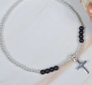 Top Selling Product 925 Sterling <b>Silver</b> Natural Black Onyx Gemstone Round Shape <b>Bracelet</b> Handmade Jewelry Wholesale Suppliers - Product Image 2