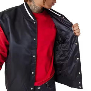 OEM Reversible satén Varsity chaqueta personalizada Universidad Bomber chaqueta de béisbol Unisex Hip Hop Street moda prendas de vestir exteriores Look - Product Image 4